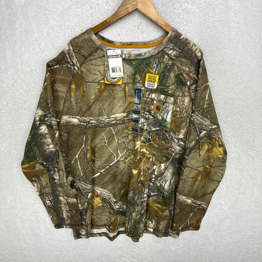 Carhartt Long Sleeve Force Cotton Camo Shirt Mens XL 101767 977 Hunting NWT NOS
